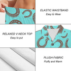 Baha Ranch Turquoise Horseshoe Women's Pajama Set Made in America - Qu!rk Boutique