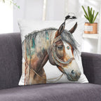 Baha Ranch Fancy Horse on White Velvety Soft Pillow Case Made in America - Qu!rk Boutique