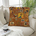 Vintage Cowgirl Collage Square Pillow Case 18x18 Made in America - Qu!rk Boutique