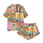 Baha Ranch Retro Pop Western Satin Pajama Set - Qu!rk Boutique