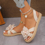 Flower Open Toe Sandals - Qu!rk Boutique