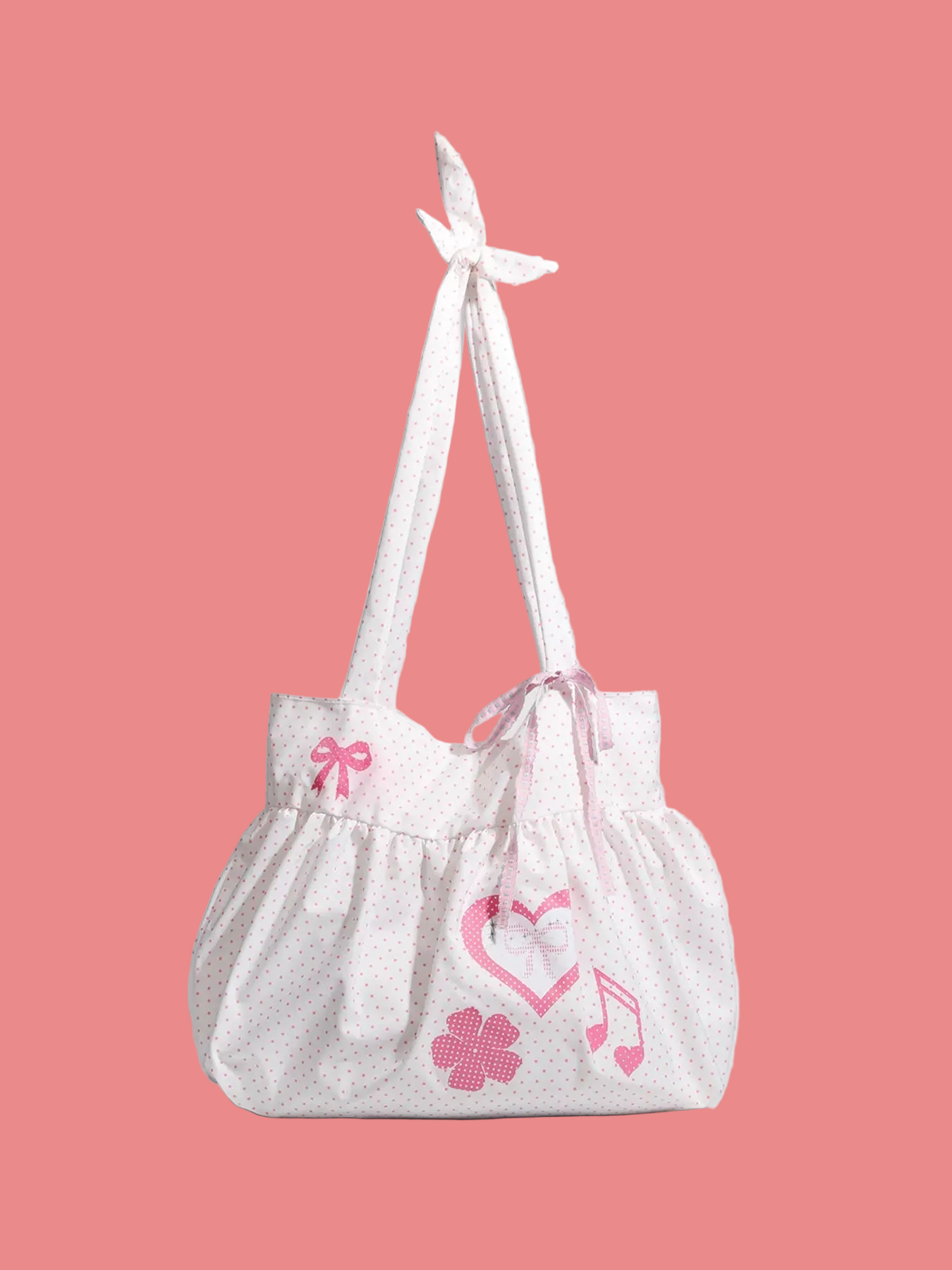 Polka Dot Heart Shoulder Bag
