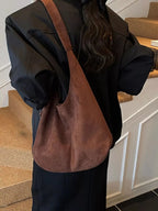 Suede Hobo Shoulder Bag - Qu!rk Boutique