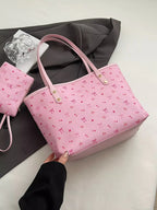 Printed Tote Shoulder Bag with Pouch - Qu!rk Boutique
