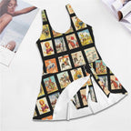 Baha Ranch Western Collage Skirted Swimsuit - Qu!rk Boutique