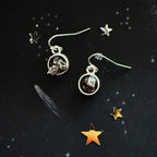 Small Round Raw Meteorite Dangle or Stud Earrings - Qu!rk Boutique