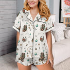 Baha Ranch Boots and Brands Western Cowgirl Cowboy Satin Short Pajama Sets - Qu!rk Boutique