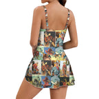 Baha Ranch Vintage Cowboy Skirted Swimsuit - Qu!rk Boutique