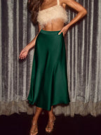 Satin Midi Skirt - Qu!rk Boutique