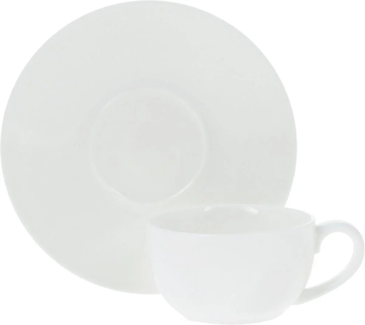Minimalist white ceramic cup and saucer set, Qu!rk Boutique modern tableware gift