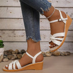 Open Toe Wedge Sandals - Qu!rk Boutique