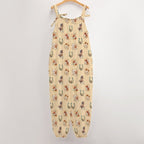 Baha Ranch Floral Horse Western Country Girl Overalls Jumpsuit - Qu!rk Boutique