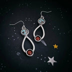 Journey to Mars Earrings - Copper Chrysocolla Earth and Red Jasper Mars - Qu!rk Boutique