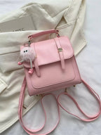 Vegan Leather Flap Backpack - Qu!rk Boutique