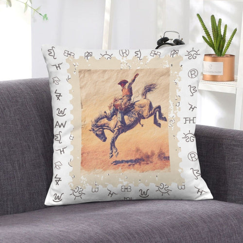Baha Ranch Stamped Rodeo Cowboy Velvety Soft Pillow Case Made in America - Qu!rk Boutique