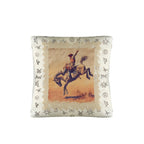 Baha Ranch Vintage Rodeo Stamp Throw Pillow Made in America - Qu!rk Boutique