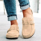 Round Toe Low Heel Buckle Loafers - Qu!rk Boutique