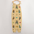Baha Ranch The Last Roundup Western Rodeo Overalls Jumpsuit - Tan - Qu!rk Boutique