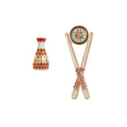 💙 Food Theme Copper Asymmetry Earring - Qu!rk Boutique