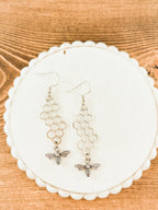 Gold or Silver Honeybee Honeycomb Earrings - Qu!rk Boutique