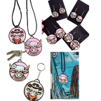 3d Western Cowgirl Cowboy Highland Cow Theme - Necklace, Purse Charm, Earrings, Keychain, Magnet - Qu!rk Boutique