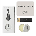 Travel Candle with Matches - Belgian Linen - Qu!rk Boutique