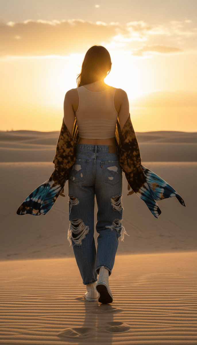 Bleached Shibori All-Season Soft Touch Shawl - Qu!rk Boutique
