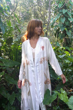 The Goddess Silk Robe in Azulik Flowers - Qu!rk Boutique