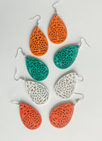 Set of Four Beautiful Carved Wood Earrings - Qu!rk Boutique