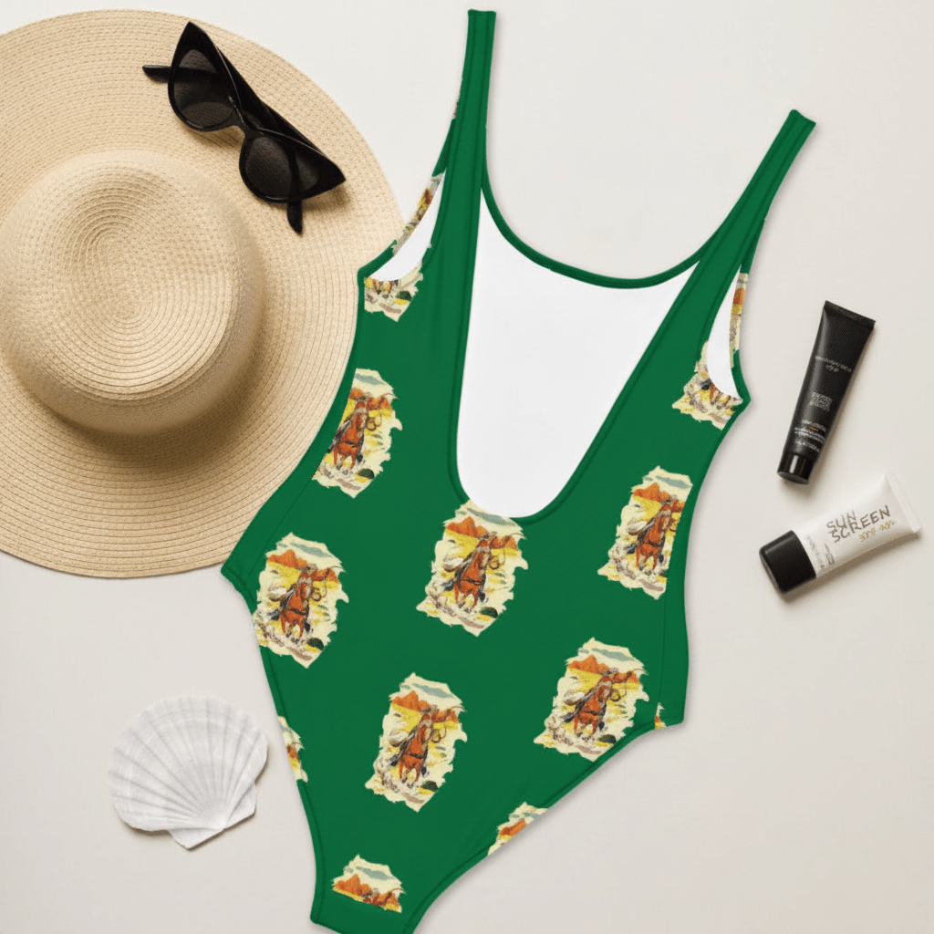 Yeehaw Ride 'Em Cowboy One Piece Swim Suit - Qu!rk Boutique