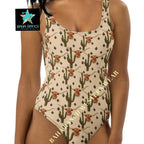 Yeehaw Longhorn Ranch Cactus One-Piece Swimsuit - Qu!rk Boutique
