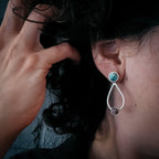 Journey to Mars Earrings - Copper Chrysocolla Earth and Red Jasper Mars - Qu!rk Boutique