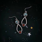 Journey to Mars Earrings - Copper Chrysocolla Earth and Red Jasper Mars - Qu!rk Boutique