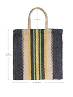 Dora Jute Tote Bag - Multi Navy - Qu!rk Boutique