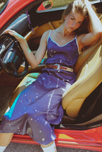 Certified Organic- Andromeda Silk Dress in Enigma- Artist Designed - Qu!rk Boutique