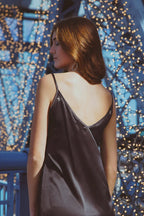 Certified Organic- Vela Silk Slip Dress in Jaguar Stars- Made to Order in London- Artist Designed - Qu!rk Boutique