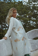 The Goddess Silk Robe in Azulik Flowers - Qu!rk Boutique