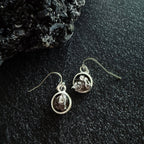 Small Round Raw Meteorite Dangle or Stud Earrings - Qu!rk Boutique