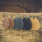 Set of Four Beautiful Carved Wood Earrings - Qu!rk Boutique