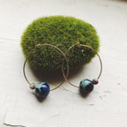 Earth and Moon Jasper Bead Hoop Earrings - Qu!rk Boutique
