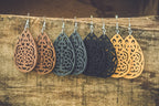 Set of Four Beautiful Carved Wood Earrings - Qu!rk Boutique