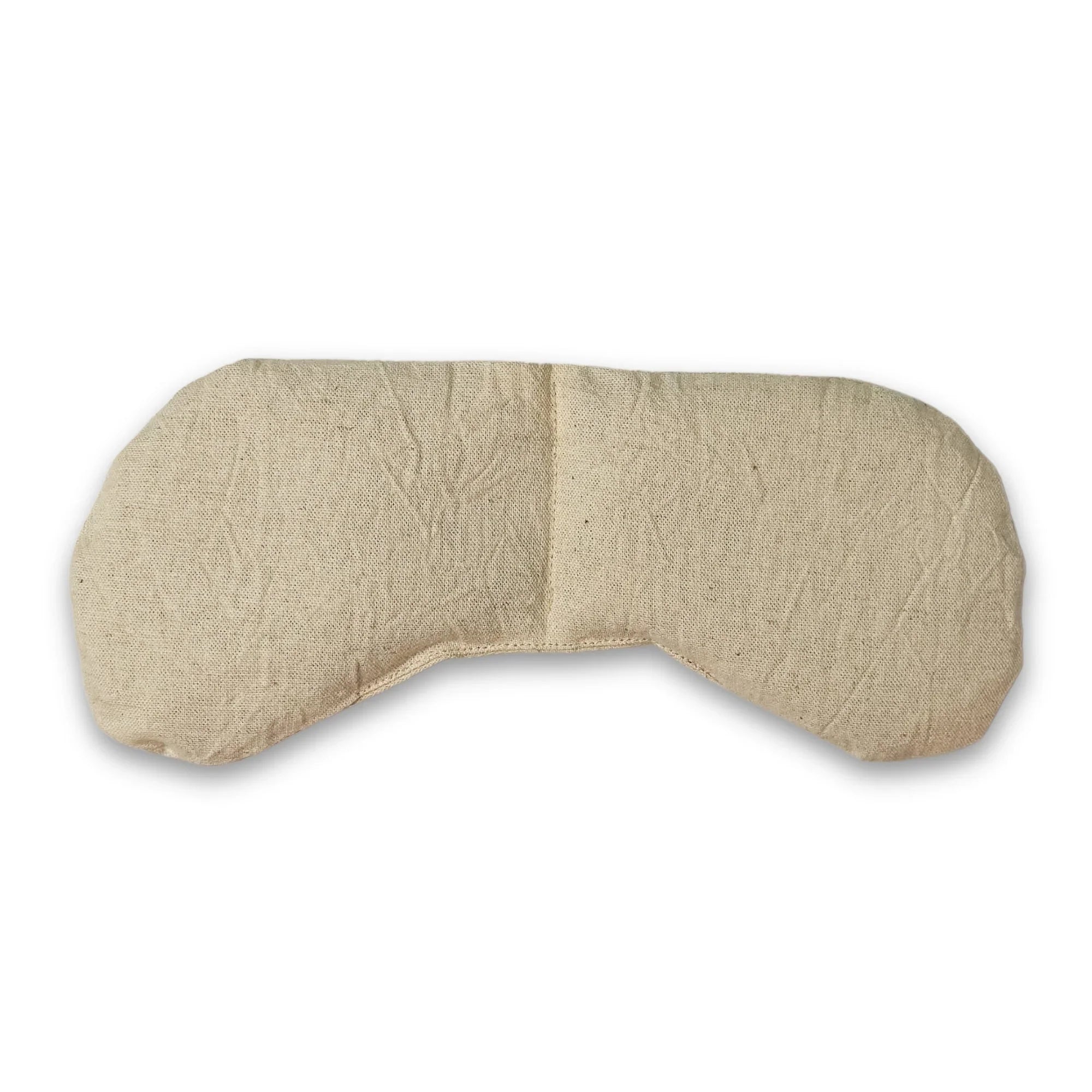 Natural cotton eye mask from Qu!rk Boutique, simple sustainable wellness accessory on white