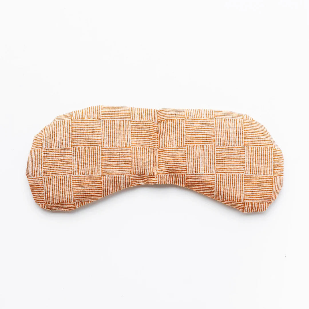 Artist-designed copper patterned eye mask on white background, Qu!rk Boutique gift selection