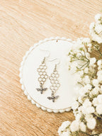 Gold or Silver Honeybee Honeycomb Earrings - Qu!rk Boutique