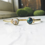 Earth and Moon Cuff Bracelet with Natural Stones - Qu!rk Boutique