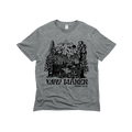 Gray graphic tee with 'Way Maker Isaiah 43:16' and mountain nature scene, Qu!rk Boutique
