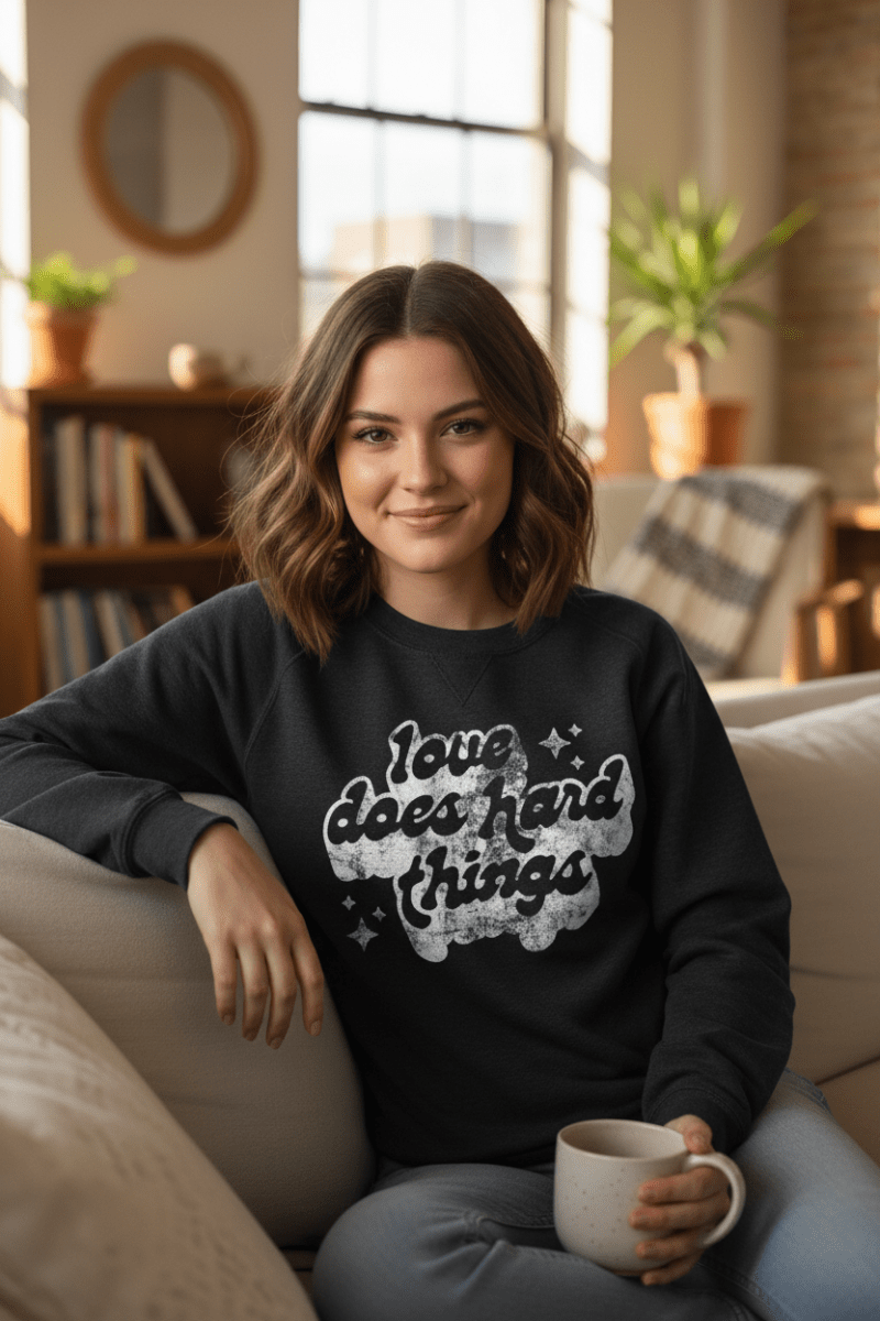 Love Does Hard Things Unisex Crew - Qu!rk Boutique