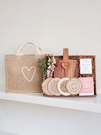 Monogrammed Gift Box With Wood board, Wood Spoon, Tea And Cookies - Qu!rk Boutique