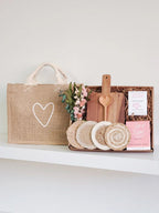 Gift Box With Wood board, Wood Spoon, Tea And Cookies - Rectangular - Qu!rk Boutique