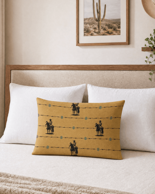 Baha Ranch Saddle Up Pillow Case Caramel Made in America - Qu!rk Boutique